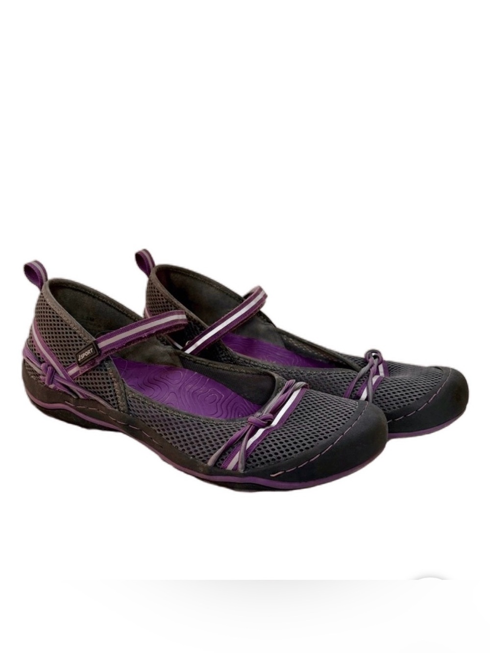JSport by Jambu Gray and Purple Mesh Mary Janes